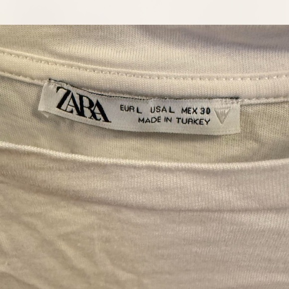 Zara White Eyelet lace ruffled sleeve Women's Top - Picture 3 of 6